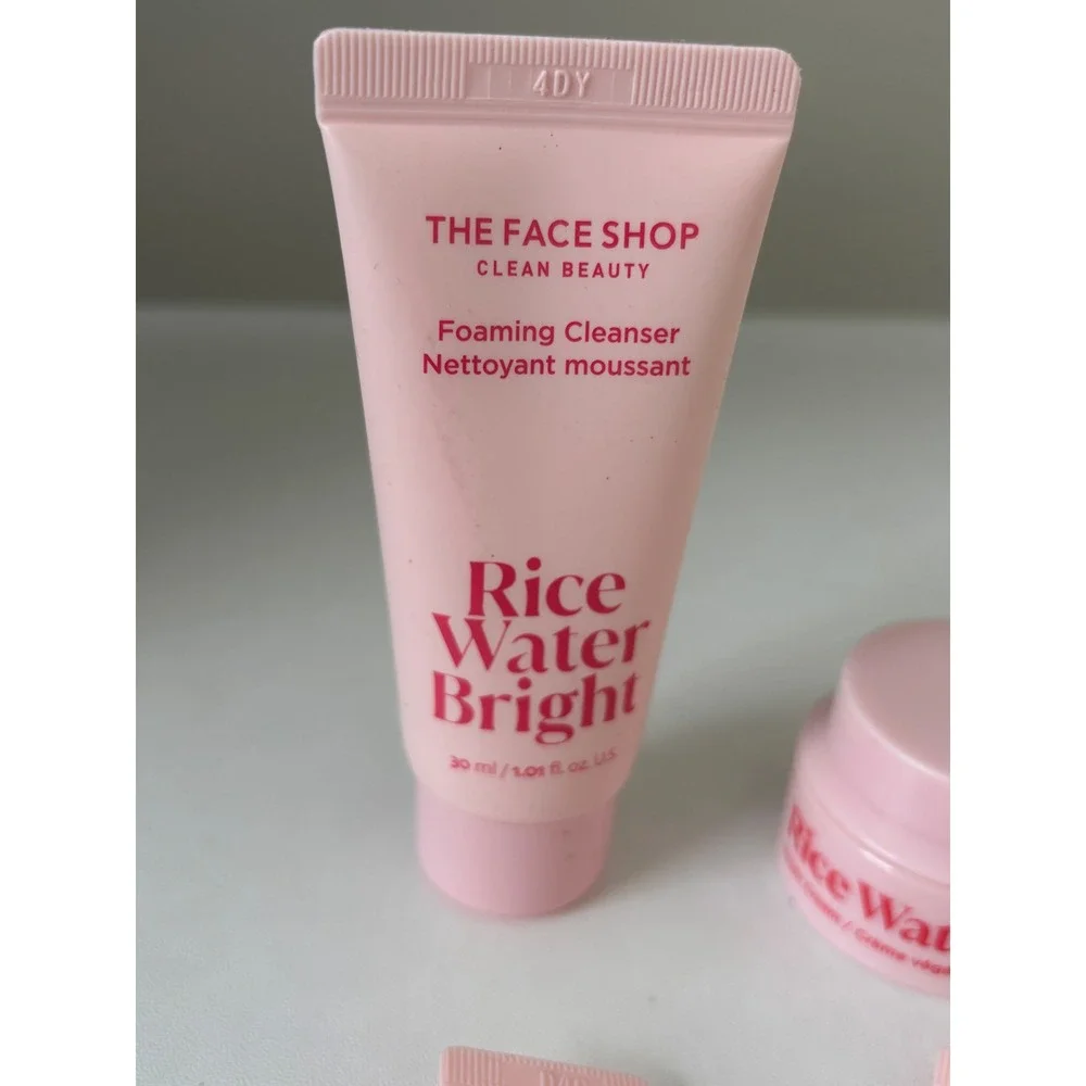 The Face Shop Rice Water Bright Clean Beauty Vegan Skincare Travel Set 4 Pieces